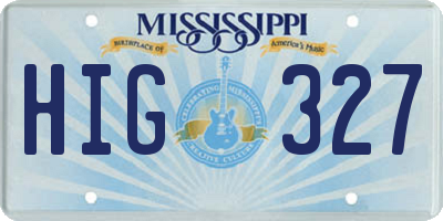 MS license plate HIG327