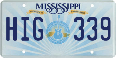 MS license plate HIG339