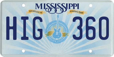 MS license plate HIG360