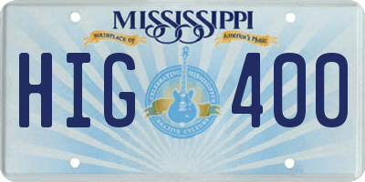 MS license plate HIG400