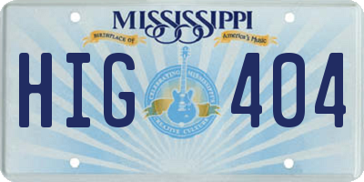 MS license plate HIG404