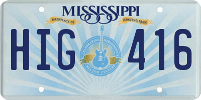 MS license plate HIG416