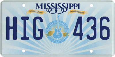 MS license plate HIG436