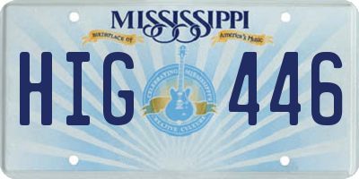 MS license plate HIG446