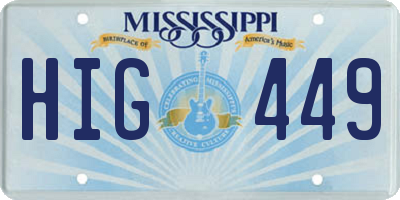 MS license plate HIG449