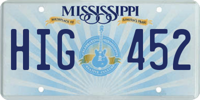 MS license plate HIG452