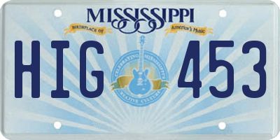 MS license plate HIG453
