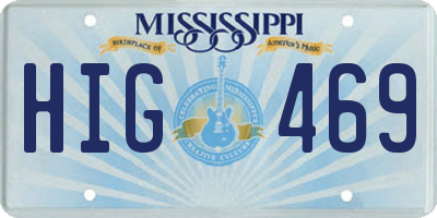 MS license plate HIG469