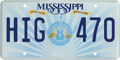 MS license plate HIG470