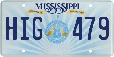 MS license plate HIG479