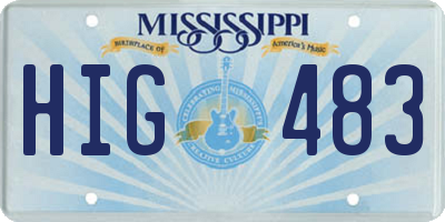 MS license plate HIG483