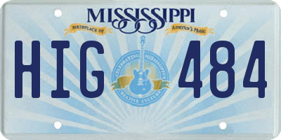 MS license plate HIG484