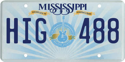 MS license plate HIG488