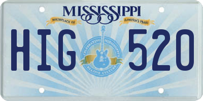 MS license plate HIG520
