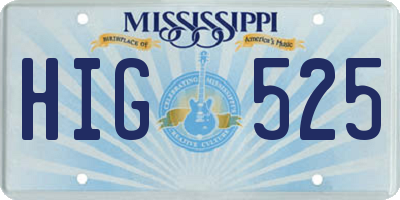 MS license plate HIG525
