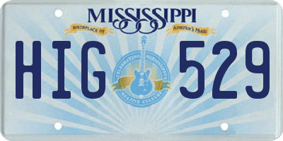 MS license plate HIG529