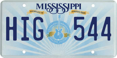 MS license plate HIG544