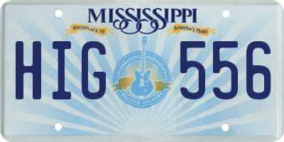 MS license plate HIG556