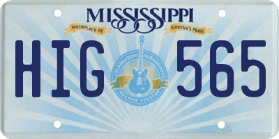 MS license plate HIG565
