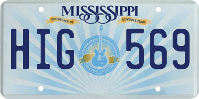 MS license plate HIG569