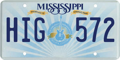 MS license plate HIG572
