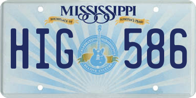 MS license plate HIG586