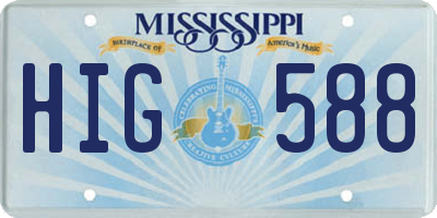 MS license plate HIG588