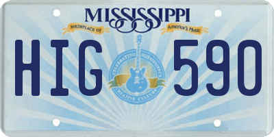 MS license plate HIG590