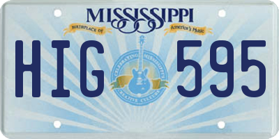 MS license plate HIG595