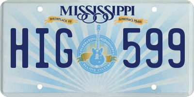 MS license plate HIG599