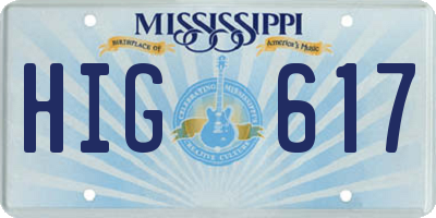 MS license plate HIG617