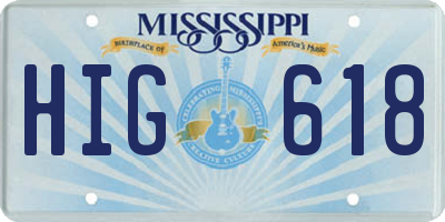 MS license plate HIG618