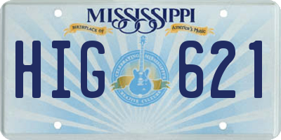 MS license plate HIG621