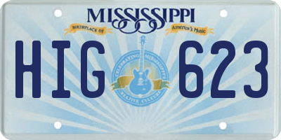 MS license plate HIG623