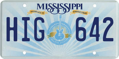 MS license plate HIG642