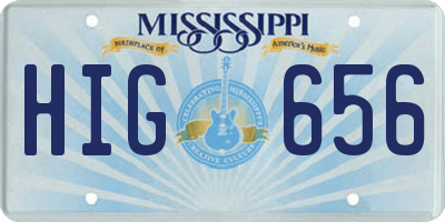 MS license plate HIG656