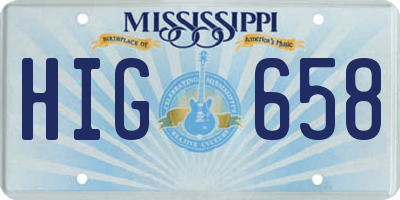 MS license plate HIG658