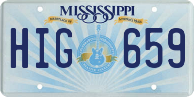 MS license plate HIG659