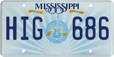 MS license plate HIG686
