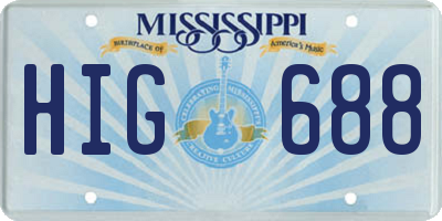 MS license plate HIG688