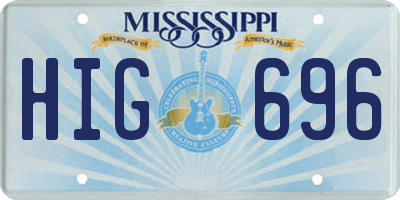 MS license plate HIG696