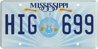 MS license plate HIG699