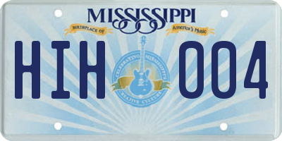 MS license plate HIH004