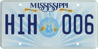 MS license plate HIH006