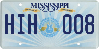 MS license plate HIH008