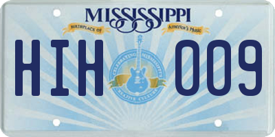 MS license plate HIH009