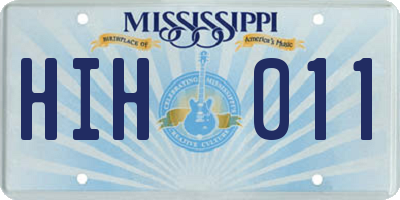 MS license plate HIH011