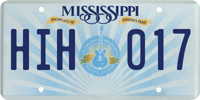 MS license plate HIH017