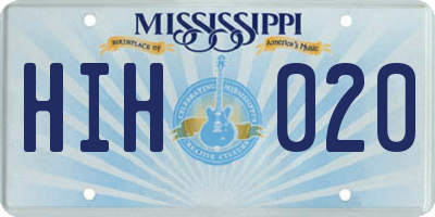 MS license plate HIH020