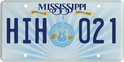 MS license plate HIH021